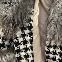 Load image into Gallery viewer, Women Winter New Wool Coat Fox Sleeve Long Real Fox Fur Jacket Warm Overcoat