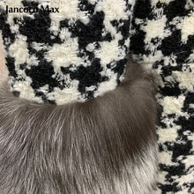 Load image into Gallery viewer, Women Winter New Wool Coat Fox Sleeve Long Real Fox Fur Jacket Warm Overcoat