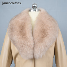 Load image into Gallery viewer, Women Fashion Long Leather Jackets Winter Real Fox Fur Windbreaker