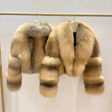 Load image into Gallery viewer, Women Luxury Red Fox Fur Jacket Winter Warm Coat