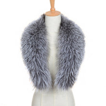 Load image into Gallery viewer, Real Silver Fox Fur 80cm/90cm/100cm Collar Trim Women Men Warm Scarf