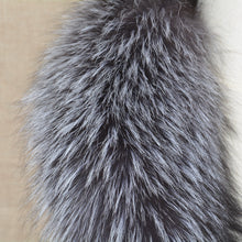 Load image into Gallery viewer, Real Silver Fox Fur 80cm/90cm/100cm Collar Trim Women Men Warm Scarf
