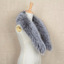 Load image into Gallery viewer, Real Silver Fox Fur 80cm/90cm/100cm Collar Trim Women Men Warm Scarf