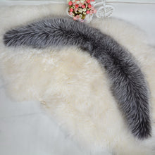 Load image into Gallery viewer, Real Silver Fox Fur 80cm/90cm/100cm Collar Trim Women Men Warm Scarf