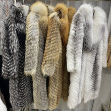 Load image into Gallery viewer, Women Real Fox Fur Coat High Street Big Fur Collar Long Fur Jacket