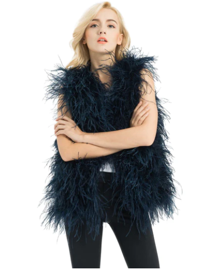 Ostrich store feather vest