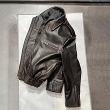 Load image into Gallery viewer, Women Distress Genuine Leather Jacket Spring New Style Vintage Cowhide Leather Jacket
