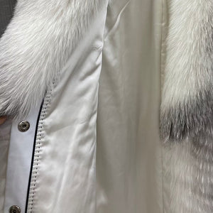 Women Real Fox Fur Coat High Street Big Fur Collar Long Fur Jacket