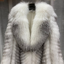 Load image into Gallery viewer, Women Real Fox Fur Coat High Street Big Fur Collar Long Fur Jacket