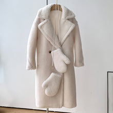 Load image into Gallery viewer, New Fashion Long Alpaca Gloves Coat Sets Turn Down Collar Oversize Teddy Bear Coat for Women