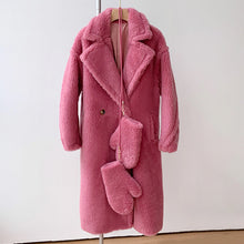 Load image into Gallery viewer, New Fashion Long Alpaca Gloves Coat Sets Turn Down Collar Oversize Teddy Bear Coat for Women