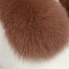 Load image into Gallery viewer, Winter Real Fox Fur Collar Neck Warmer Shawl Dark Camel