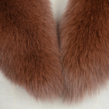 Load image into Gallery viewer, Real Fox Fur Solid Jacket Coat Shawls Warm Dark Camel Collar