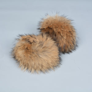 Women Real Raccoon Fur Winter Collar with Cuffs Set Magnetic Natural Scarf