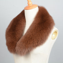 Load image into Gallery viewer, Real Fox Fur Solid Jacket Coat Shawls Warm Dark Camel Collar