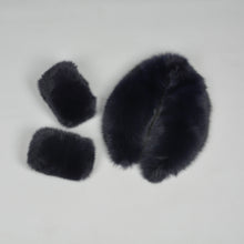 Load image into Gallery viewer, Women Real Fox Fur Collar Cuffs  Winter Fashion Magnetic Navy Scarf