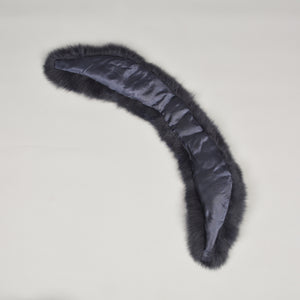 Women Real Fox Fur Collar Cuffs  Winter Fashion Magnetic Navy Scarf