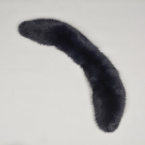 Women Real Fox Fur Collar Cuffs  Winter Fashion Magnetic Navy Scarf