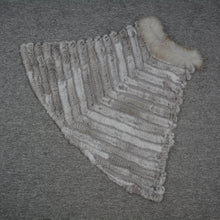 Load image into Gallery viewer, Real Rabbit Knitted Fur Poncho Winter Fashion Capes Female Party Shawl Natural Grey