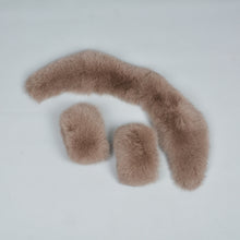 Load image into Gallery viewer, Real Fox Fur Collar Cuffs Women Winter Magnetic Dark Camel Scarf