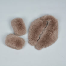 Load image into Gallery viewer, Real Fox Fur Collar Cuffs Women Winter Magnetic Dark Camel Scarf