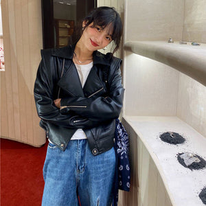 New Arrivals Genuine Leather Jackets 2022 Sheepskin Bomber Jackets Lady Short Jacket Black White Motorcycle CL4154