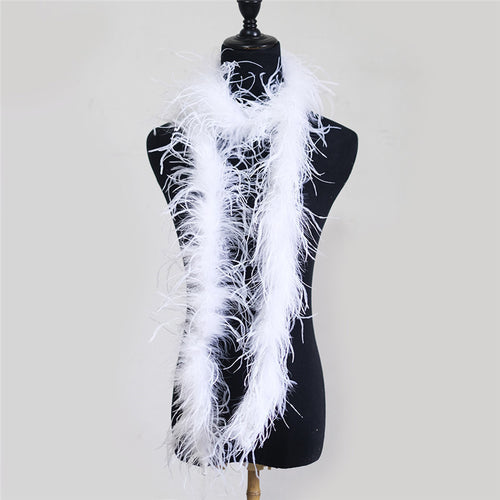 2m Ostrich Feather Fur Trim Strips Strap Scarf Coats Collar Decorative Accessories