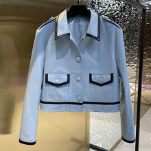 Load image into Gallery viewer, Women&#39;s Genuine Sheepskin Leather Jackets Lady Turn Down Collar Leather Coats Rivet Motorcycle Biker Jackets TF4801