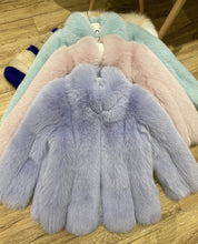 Load image into Gallery viewer, Ladies Fox Fur Coat 2022 New Long Sleeve Stand Collar Fluffy Fur Luxury Overcoat Mid Length Warm Winter 4918