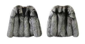 Women Silver Fox Fur Coat V-neck Luxury Full Fur Overcoat Long Sleeve Warm 2022 New Winter 4905