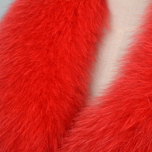 Long Real Fox Fur Collar Scarf Spring Winter Warm Red Jacket Coat Shawls