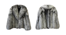 Load image into Gallery viewer, 2022 New Ladies Silver Fox Fur Coat Collared V-neck Long Sleeve Luxury Fluffy Overcoat Warm Winter 4908