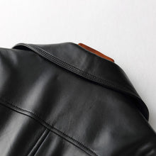 Load image into Gallery viewer, Lady Black Bomber Jacket Luxury Genuine Sheepskin Vegetable Tanned Leather Jacket Spring Autumn Biker Women Clothes CL4008