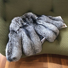 Load image into Gallery viewer, Women Silver Fox Fur Coat V-neck Luxury Full Fur Overcoat Long Sleeve Warm 2022 New Winter 4905