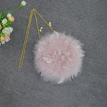 Load image into Gallery viewer, Women Ostrich Feather Bag Pearl Chain Shoulder Bag Purse Tote Clutch Bag
