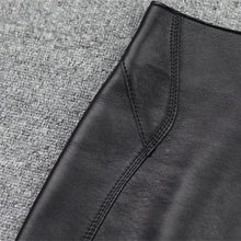 Load image into Gallery viewer, Lady Leather Sheepskin Skirt Solid Simple Front Rear Asymmetric Design Hip Wrap Short Dress 2022 Autumn Winter New TF4795