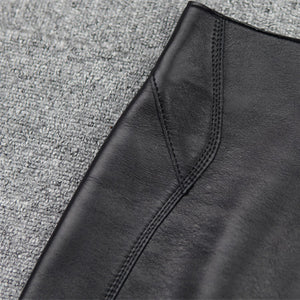 Lady Leather Sheepskin Skirt Solid Simple Front Rear Asymmetric Design Hip Wrap Short Dress 2022 Autumn Winter New TF4795