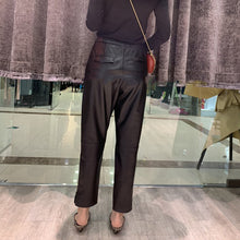 Load image into Gallery viewer, Women Leather Pants Solid High Waist Slim Pencil Pants Leather Sheepskin Trousers 2022 New BJ3954