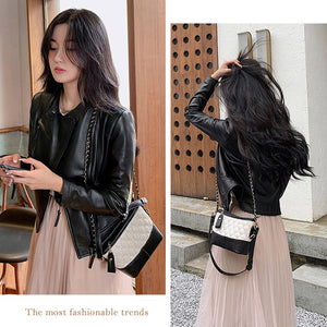 Spring Autumn Trend Style Genuine Leather Jackets For Women Full Sleeve Black Leather Coat Zipper Fashion Biker Jacket AEL4066