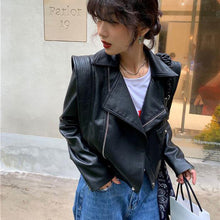 Load image into Gallery viewer, New Arrivals Genuine Leather Jackets 2022 Sheepskin Bomber Jackets Lady Short Jacket Black White Motorcycle CL4154
