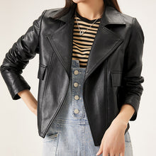Load image into Gallery viewer, Women Spring Genuine Vegetable Tanned Leather Jackets Lady Retro Sheepskin Coats Female Vintage Jacket Autumn Clothes CL4018