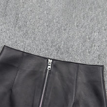 Load image into Gallery viewer, Lady Leather Sheepskin Skirt Solid Simple Front Rear Asymmetric Design Hip Wrap Short Dress 2022 Autumn Winter New TF4795