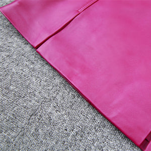 Women's Leather Skirt Real Sheepskin Simple Chain Split Hip Wrap Slim 2022 Autumn Winter New TF4780