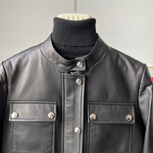 Load image into Gallery viewer, Women&#39;s Black Leather Jackets New Spring Autumn Rivet Biker Genuine Sheepskin Coats Fashion Streetwear CL4012