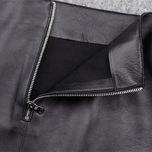 Load image into Gallery viewer, Lady Leather Sheepskin Skirt Solid Simple Front Rear Asymmetric Design Hip Wrap Short Dress 2022 Autumn Winter New TF4795