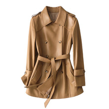 Load image into Gallery viewer, Genuine Sheepskin Leather Jacket Women Autumn Winter Trench Coat Mide Length Streetwear Leather Coat CL4873