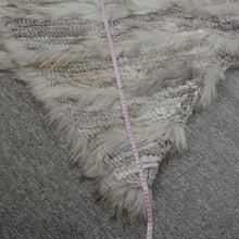 Load image into Gallery viewer, Real Rabbit &amp; Raccoon Fur Knitted Poncho Women&#39;s Shawls Winter Cape Cap Natural Grey