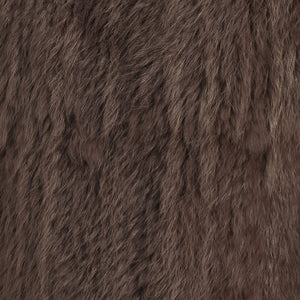 Women's Thick Knitted Real Rabbit Fur Jacket Warm Coat Coffee