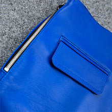 Load image into Gallery viewer, 2022 New Women Leather Sheepskin Skirt Versatile Asymmetric Button Pack Hip Skirt Solid Short Dress Autumn Winter TF4796