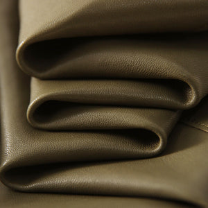 Lady Oversize Leather Jackets Fashion Green Color Sheepskin Leather Coats Women Retro Clothes New Arrivals ZM4048